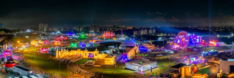 panoramica da cidade da musica do festival the town