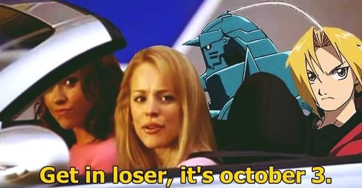 Dia 3 de Outubro na Cultura Pop: De Fullmetal Alchemist a Meninas Malvadas