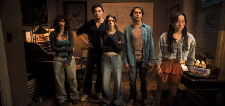 (L to r) Odessa A’zion, Belmont Cameli, Ella Rubin, Michael Cimino and Ji-young Yoo star in UNTIL DAWN.